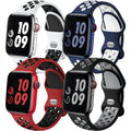 Watch Sport Bands 4 Pack — Breathable Silicone Straps for Series 1-11, SE & Ultr