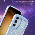 for Samsung Galaxy S23 5G Case 6.1",Cute Curly Wave Case with Star Glitter,Clear
