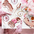 HQKJGSYX 10 PCS Disposable Glitter Party Plates Rose Gold Geometric Modern by Deal US