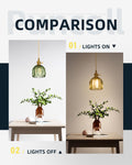 puncoll Vintage Small Pendant Light Green Glass Kitchen Island H2509-GR by Deal US