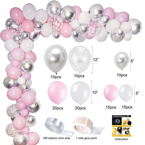 Shempeium Winter Onederland 1st Girl Banner Snowflake Pink Garland by Deal US