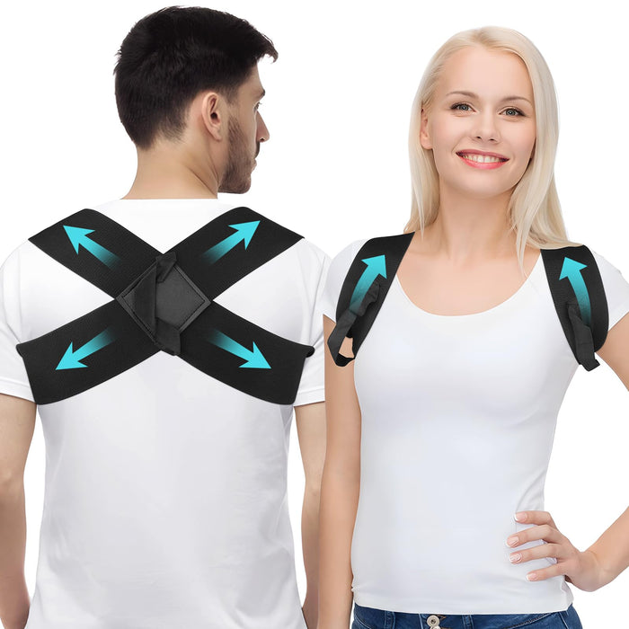 OFISKY Adjustable Posture Corrector Back Brace Pain Relief Black Size L by Deal US