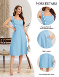 Bbonlinedress Womens Vintage Cocktail Dress Sleeveless A-line Midi Blue Size S by Deal US