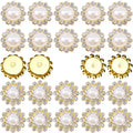 TKDUJH 100pcs Crystal Gem Sew On Rhinestone Pearl White 12mm 14mm Flower by Deal US