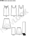 New Look Pattern 6108 - Misses Just 4 Knits Separates, Size: A (4-6-8-10-12-14- by Vanessa Jane