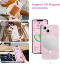 Magnetic Bow Case for iPhone 14 & 13 Pink Slim Clear by Merch Section