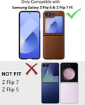 PU Leather Flip Case for Samsung Galaxy Z Flip 6 & Z Flip 7 FE Brown by Merch Section
