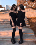 GOBLES Women's Summer Short Sleeve Sexy Bodycon Ruched Mini Dress Black Size L by Deal US