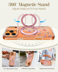 Magnetic Ring Stand Case for iPhone 17 Pro Purple Flower Clear Soft TPU Cover by Merch Section