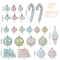 Forsylvanas Jewelry 47PCS Macaron Rose Gold Shatterproof Christmas Ornaments by Deal US