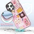 Cute Pink Art Collage Print Case for iPhone 17 Kawaii Cartoon Pattern Soft TPU by Merch Section