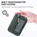 YDF The Iris Wallet for Women Mini Zip Card Case with Clear ID Window Zipper Coin Purse Lightweight Portable Keychain Wallet
