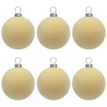 KI Store Beige Velvet Christmas Balls Ornaments 6pcs 2.36in Party Decor by Deal US
