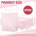 BOXOB Pink Bow Gift Bags 12pcs 8.27x6.3x3.15in Pink White Party Favor by Deal US