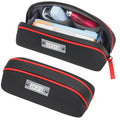 ECHSRT Pencil Case Flat Zipper Organizer Pouch Small Black for Men Women by Deal US