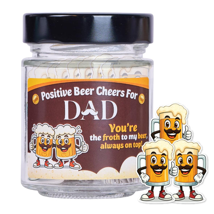SOLMAY Funny Beer Cheers Gift Jar with 60 Uplifting Messages for Dad 0.5 by Deal US