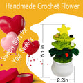 GOMICRAFT Handmade Crochet Santa Claus Christmas Decor Red Potted Plant by Deal US