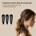 40 Pack Black 2 Inch Barrettes Women Metal Snap Hair Clips Accessories