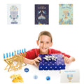 Qpout 12 PCS Hanukkah Cards with Envelopes Stickers Monochrome C Style by Deal US