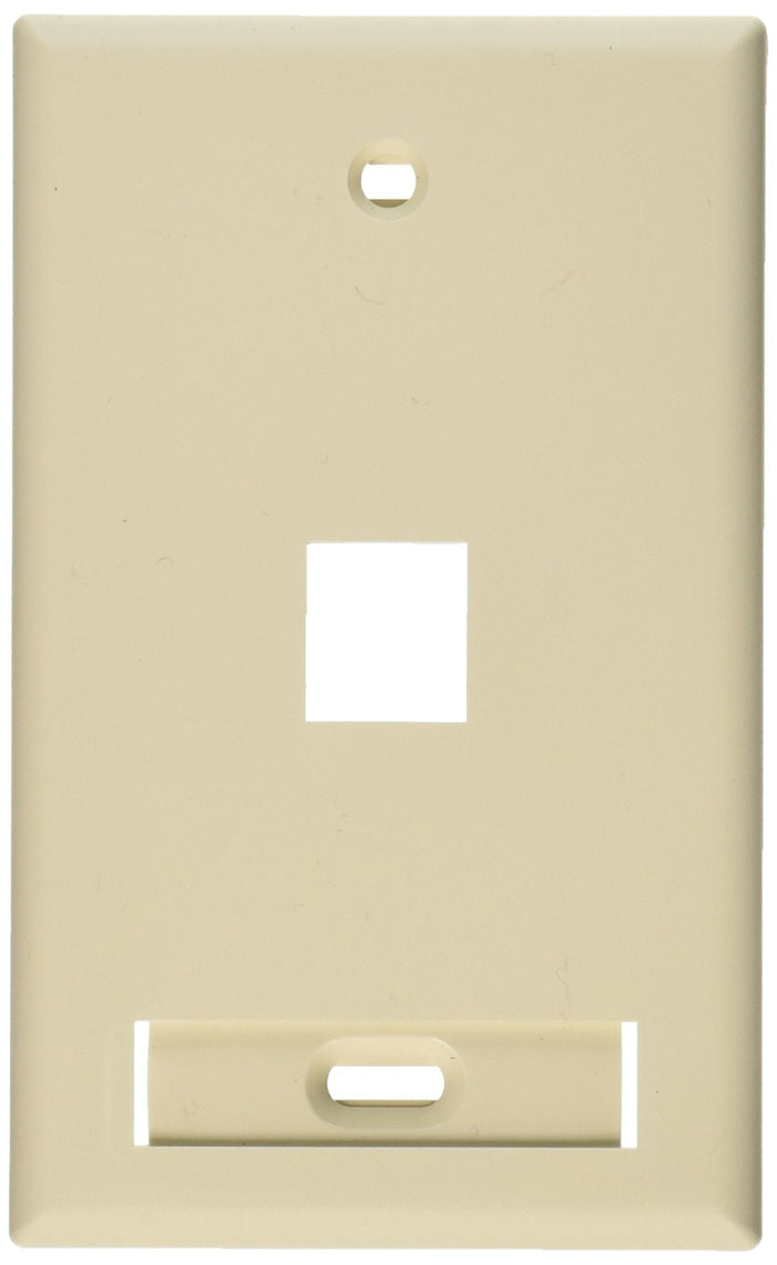 Leviton QuickPort Wallplate with ID Window Single Gang 1-Port Light Almond by Deal US