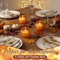 Mumufy 12 Pcs Orange Pumpkin Glass Votive Candle Holders Thanksgiving Decor by Deal US