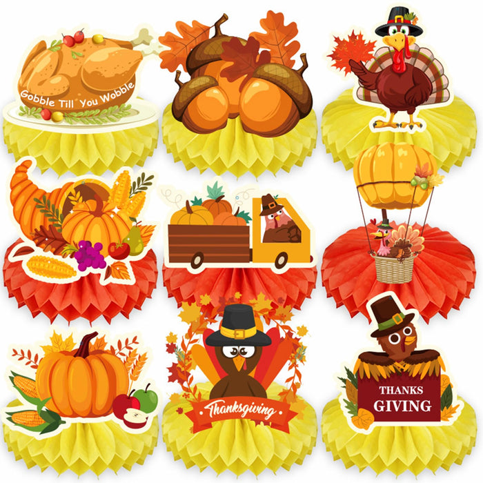 Qpout 9-Piece Thanksgiving Fall Party Table Centerpiece Decorations by Deal US