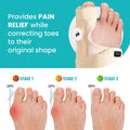 Promifun Bunion Corrector Adjustable Toe Splint Pain Relief Beige 1Pair One Size by Deal US