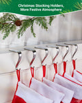 Minetom Christmas Stocking Holders Set of 6 Metal Mantle Hooks Silver by Deal US