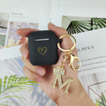 Case Cover, Soft Silicone Case With Gold Heart Pattern For Airpods 2&1 Generatio
