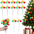 Suncalla Christmas Tree Ball Picks Satin Red Green Gold 7.9'' 12 Pcs by Deal US