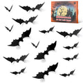 PFAMKEER Halloween Bat Stickers 120pcs 3D Black PVC Various Sizes by Deal US