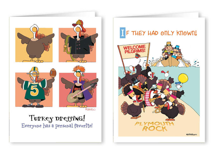 Stonehouse Collection 2-Pack Funny Thanksgiving Greeting Cards Turkey Assorted by Deal US