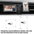 SUXEOTS Magnetic Car Picture Holder,2-in-1 Acrylic Photo Clip for Car Visor & Air Vent, 3.5 x 2.4 Inches Universal Car Visor Accessories for Family, Kids, Pets Photo (1 Visor Clip & 1 Vent Clip)