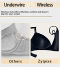 ZYQEXA Wireless Seamless Plunge Bra Black Racerback Size 38C by Deal US