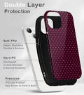 Cute Polka Dot Case for iPhone 13/14 Burgundy Summer Aesthetic Design by Merch Section