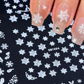 12 Sheets Snowflake Nail Art Stickers 3D Self Adhesive Winter Nail Decals by Deal US