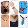 Cord Necklace, 4 Pc Waxed Rope DIY Chain for Pendant Waterproof Braided Leather