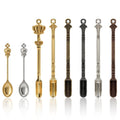 8 Pcs Mini Spoons & Tiny Metal Shovels for Home Kitchen, Small Scoops for Spices, Powders & Coffee, Mini Shovel Charms for DIY Crafts & Keychain Accessories