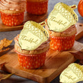 mdgfge 20Pcs Thanksgiving Gold Chestnut Acrylic Cupcake Toppers Decor by Deal US