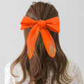 Cyunda Chiffon Scarf Classic Retro Ribbon Square Neck 26x26in Orange by Deal US