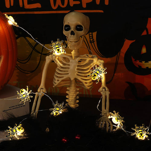 Joygoods Halloween Spider String Lights 7ft 20 LED Warm White Battery 2 Pack by Deal US