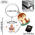 GiftoBi Capybara Animal Keychain Stainless Steel 3x3cm Silver B Unisex by Deal US