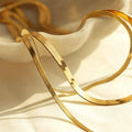 Gold Choker Necklace for Women, 14K Gold Plated Snake Chain Necklace, Dainty Her