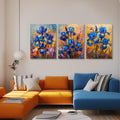 HTTART Blue Iris Flower Oil Painting Wall Art Van Gogh Style 12x16 Set of 3 by Deal US