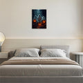 Gothic Halloween Ghost Pumpkin Wall Art Canvas Painting Framed 12x16 by Deal US