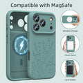 Midnight Green Flower Case for iPhone 17 Pro Slim Liquid Silicone MagSafe Compatible by Merch Section