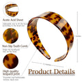ÉCLAT Tortoise Shell Headbands for Women, Wide Leopard Headbands with Teeth for