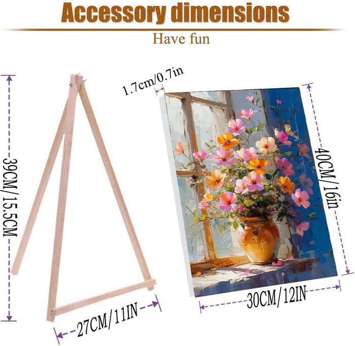 CraftyTime Paint by Numbers Kit Adult Beginner Flower 12x16 Inch Framed by Deal US
