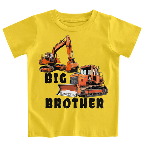 Funnycokid Big Brother Bulldozers Excavator Toddler Shirt Yellow Size 2-3T by Deal US