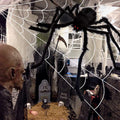 OCATO 200" Halloween Spider Web + 59" Giant Spider Decorations Black by Deal US